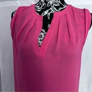J. Crew Womens Top Sleeveless Deep Plunge Pullover Blouse Size 2 Pink-Fuchsia
